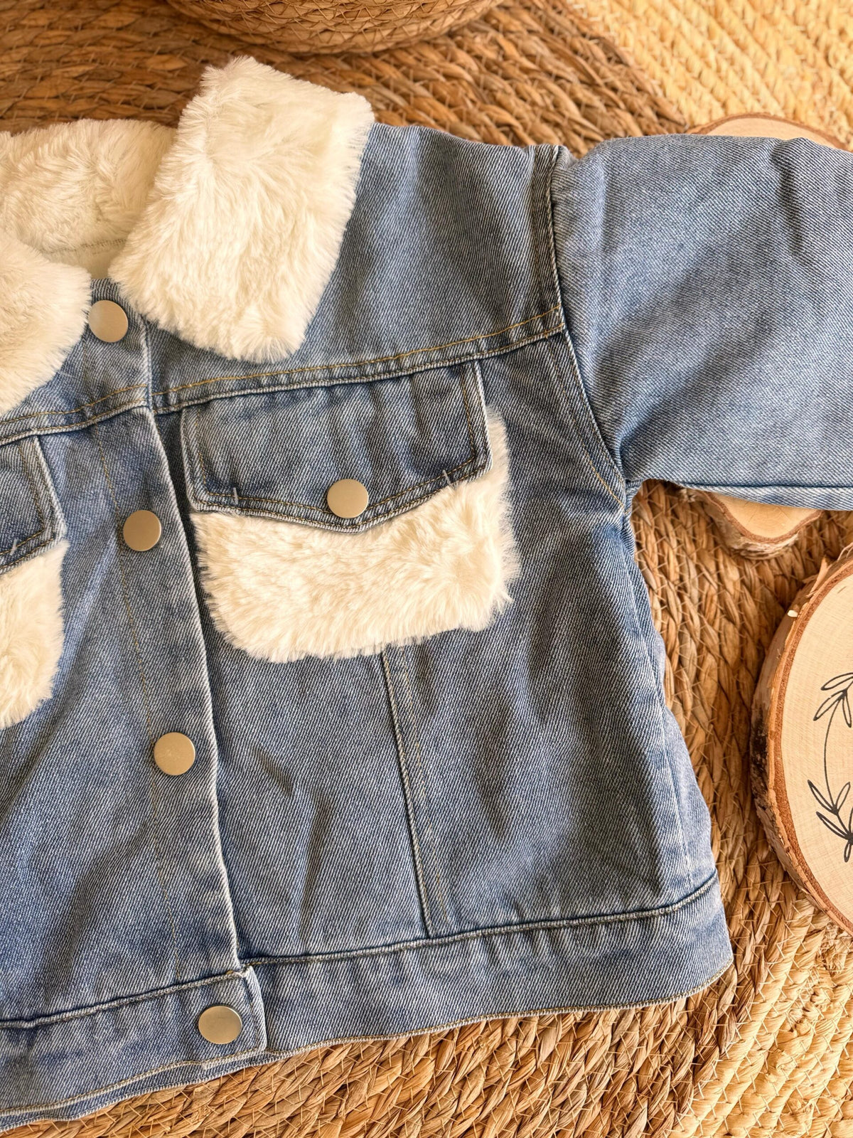 White Fur Denim Jacket