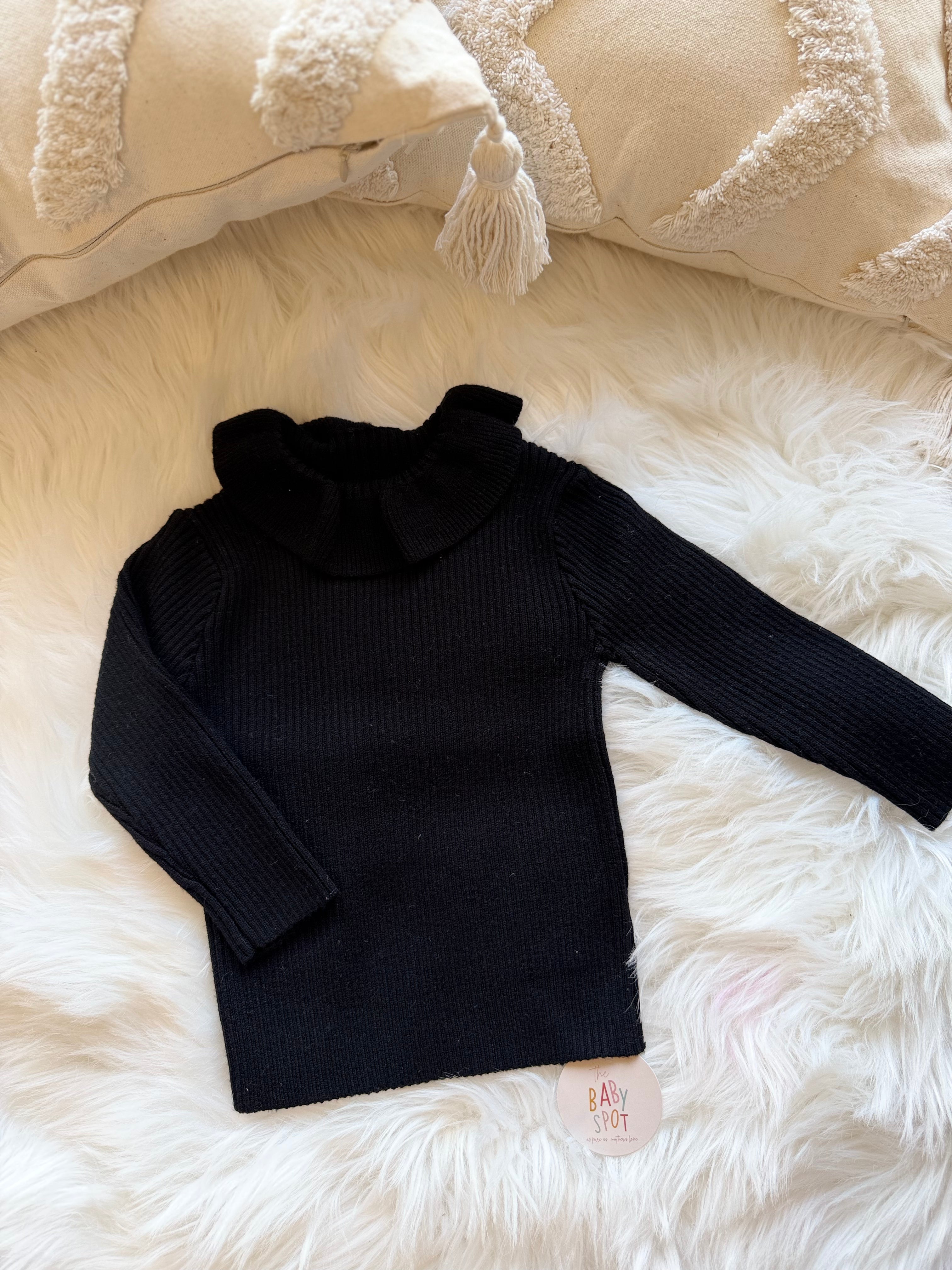 Black ruffle sweater