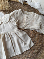 Off white dress with cardigan