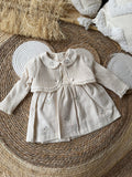 Off white dress with cardigan