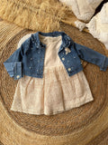 Dress set with denim jacket