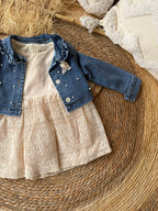 Dress set with denim jacket