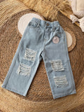 Ripped girly denim pants