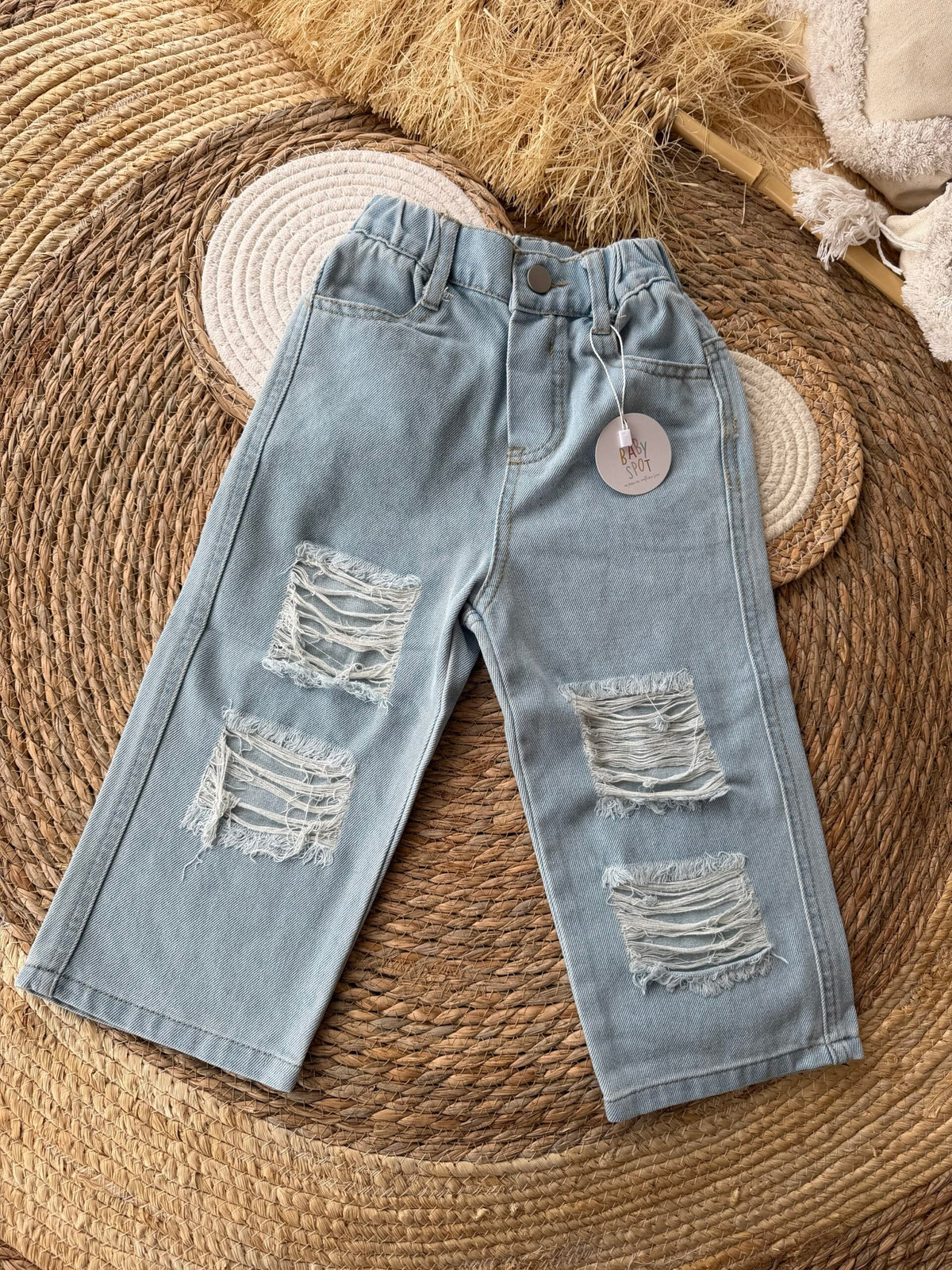 Ripped girly denim pants