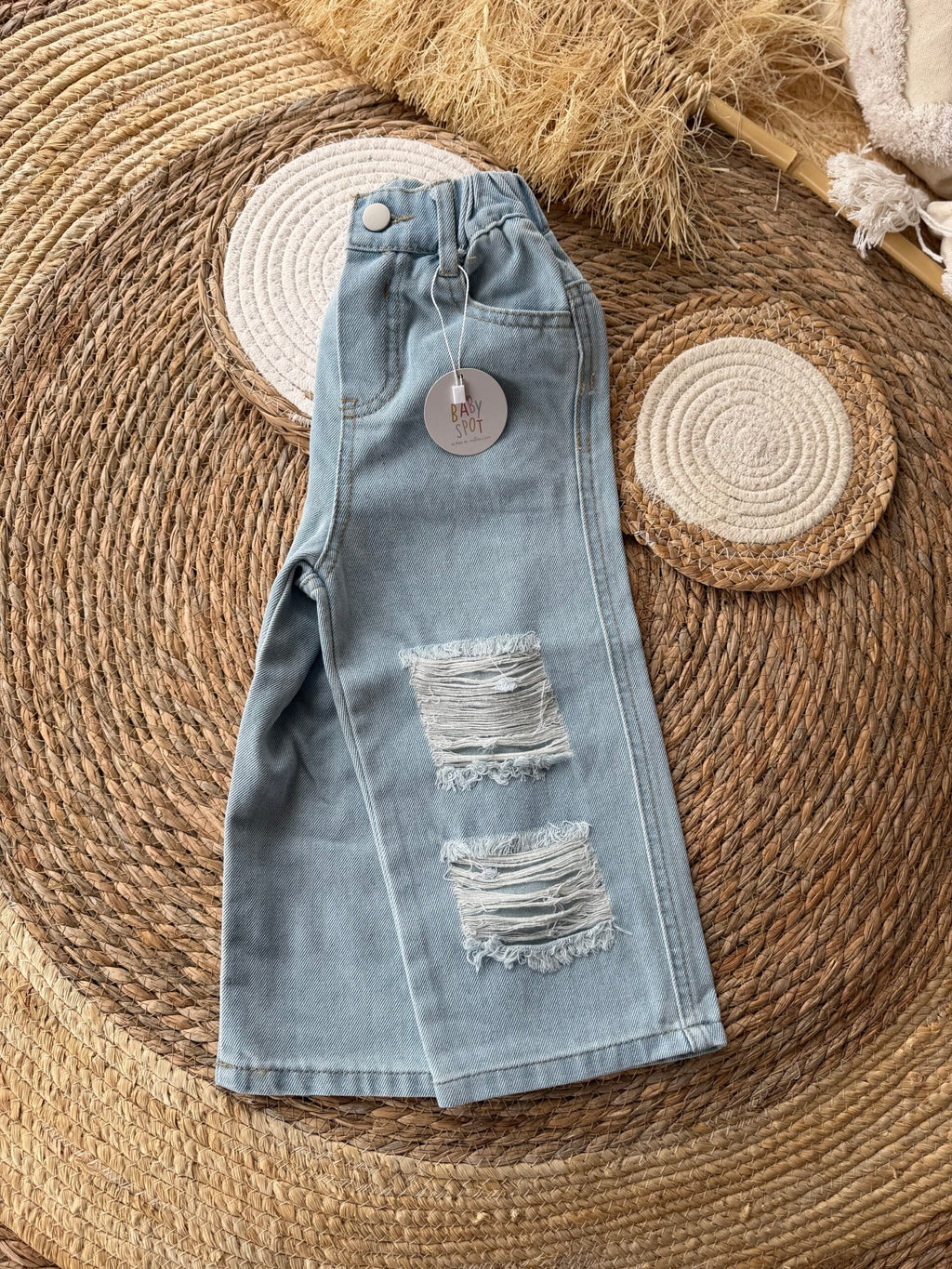 Ripped girly denim pants