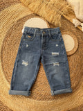 Denim ripped pants