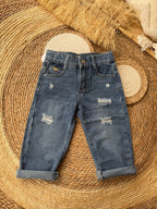 Denim ripped pants