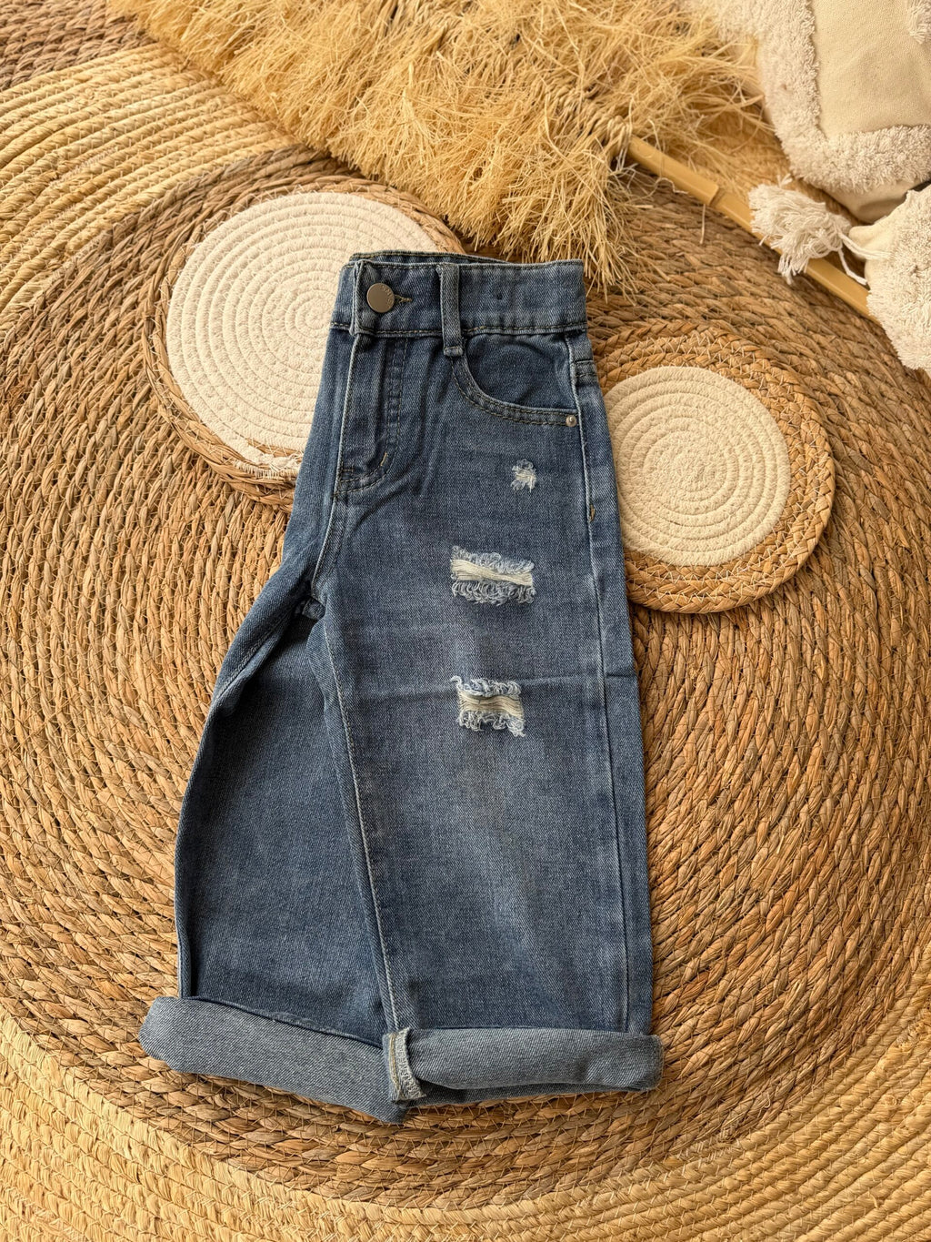 Denim ripped pants