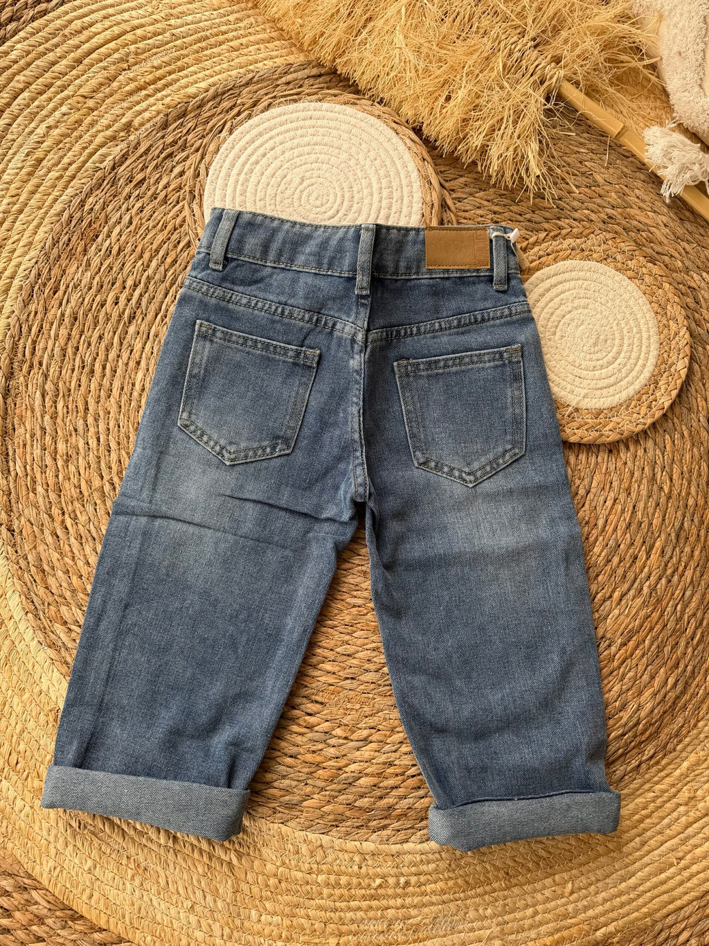 Denim ripped pants