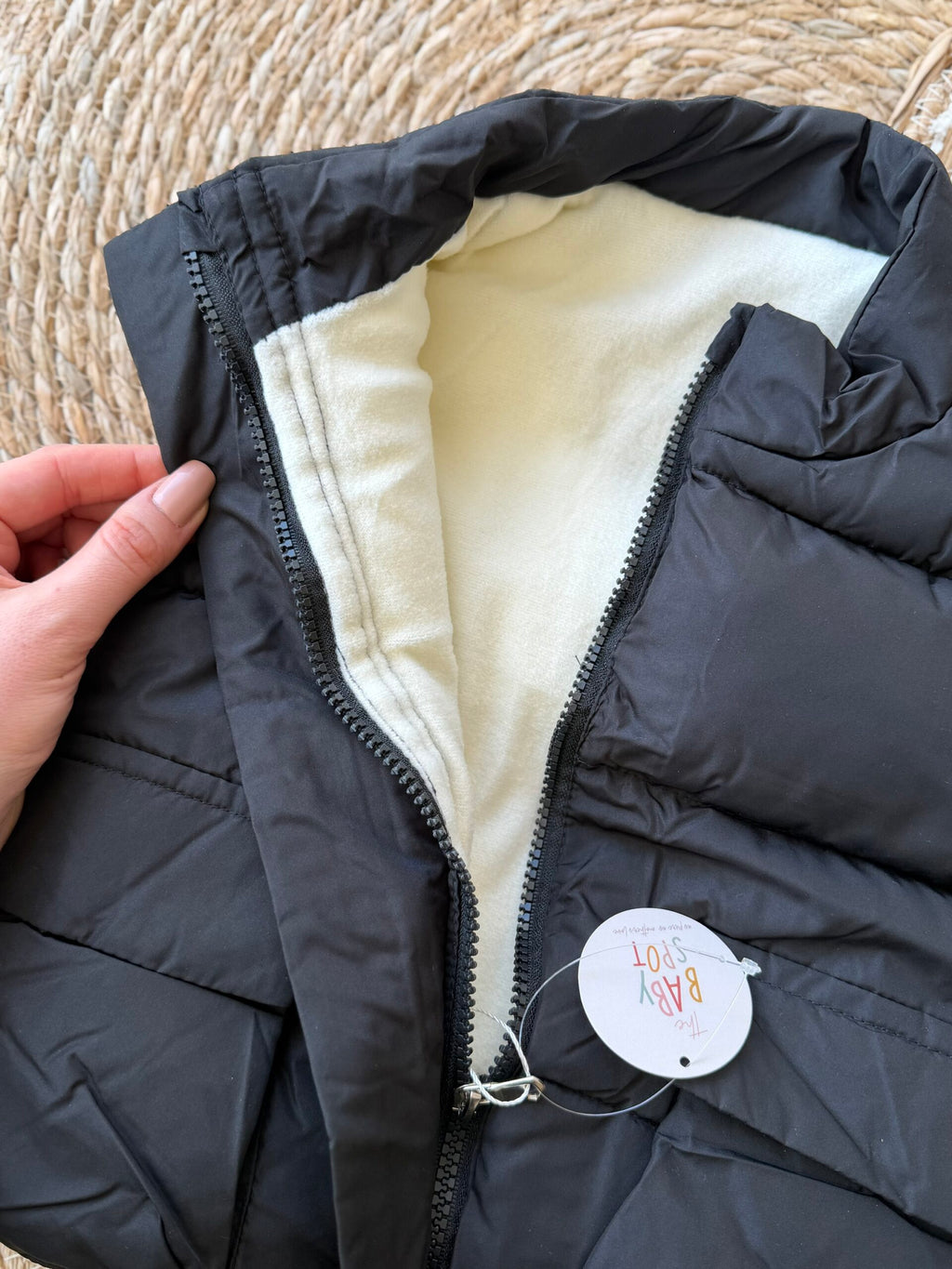Black puffer gilet