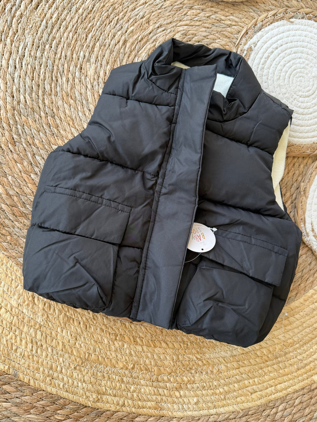 Black puffer gilet