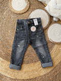 Ripped grey denim