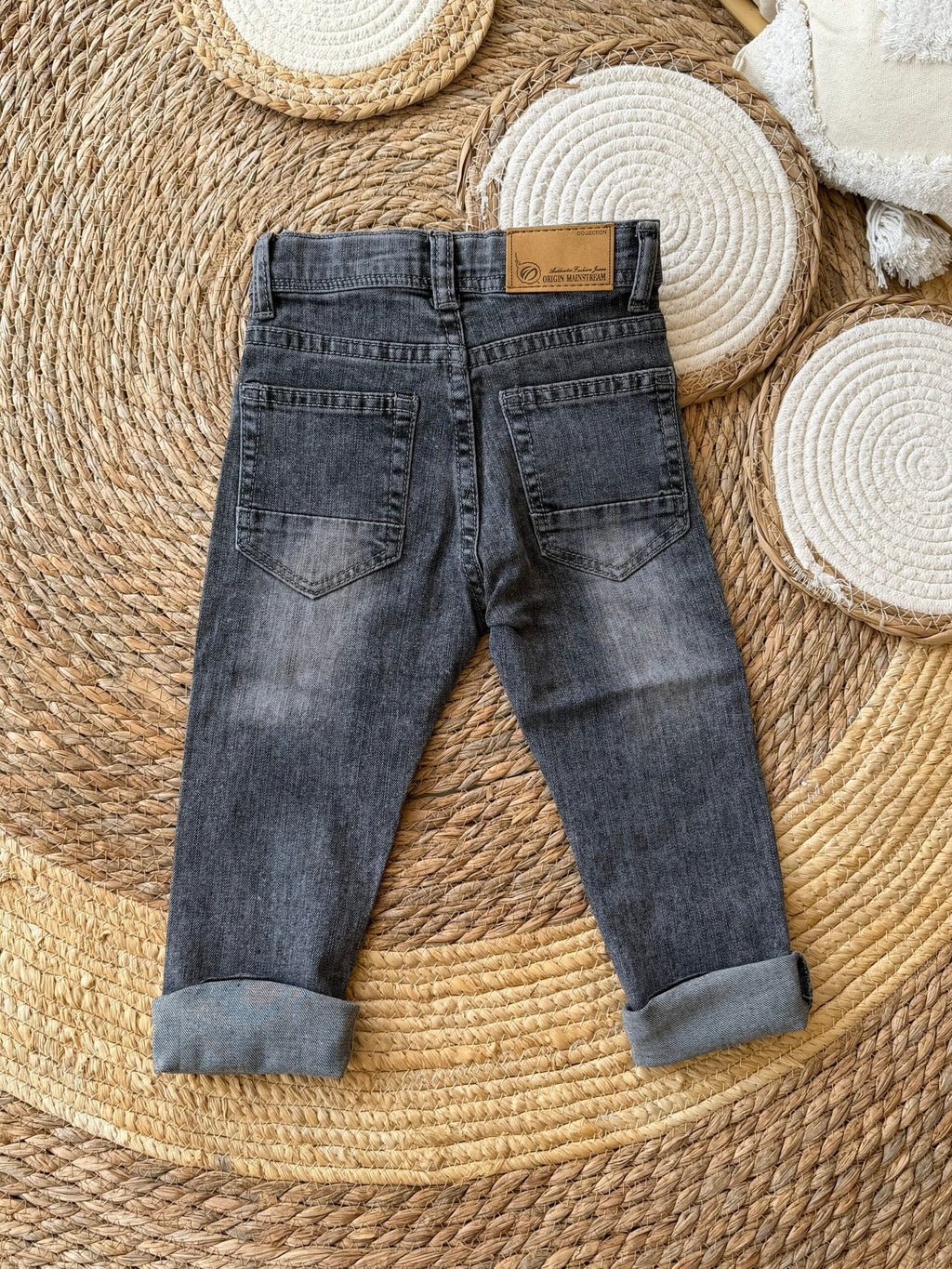 Ripped grey denim