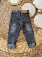 Ripped grey denim
