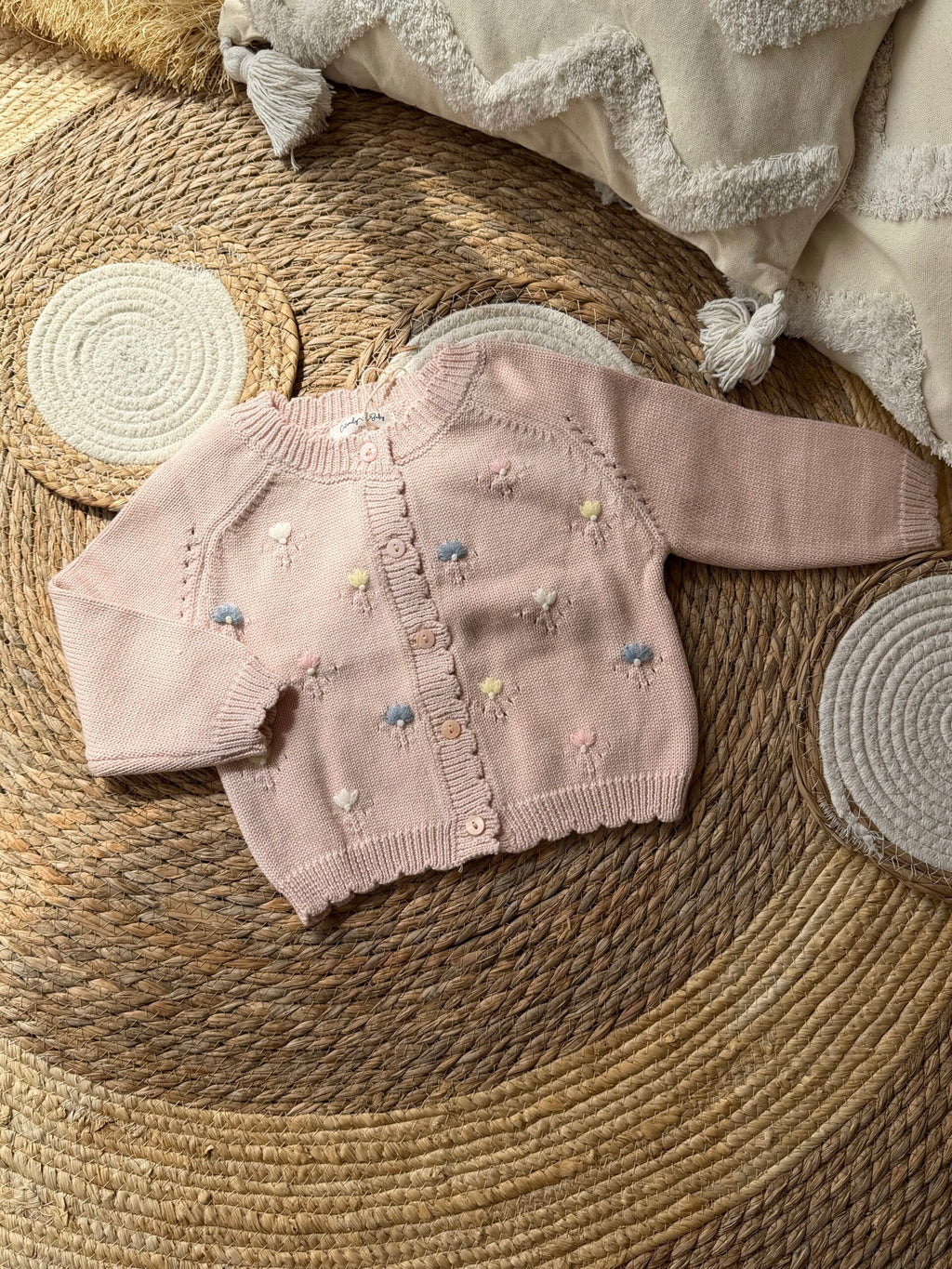 Pink floral cardigan