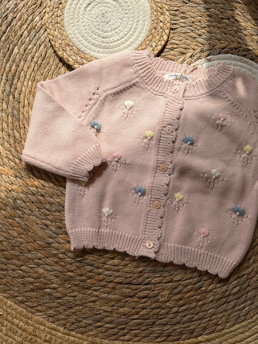 Pink floral cardigan