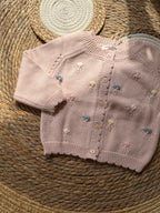 Pink floral cardigan