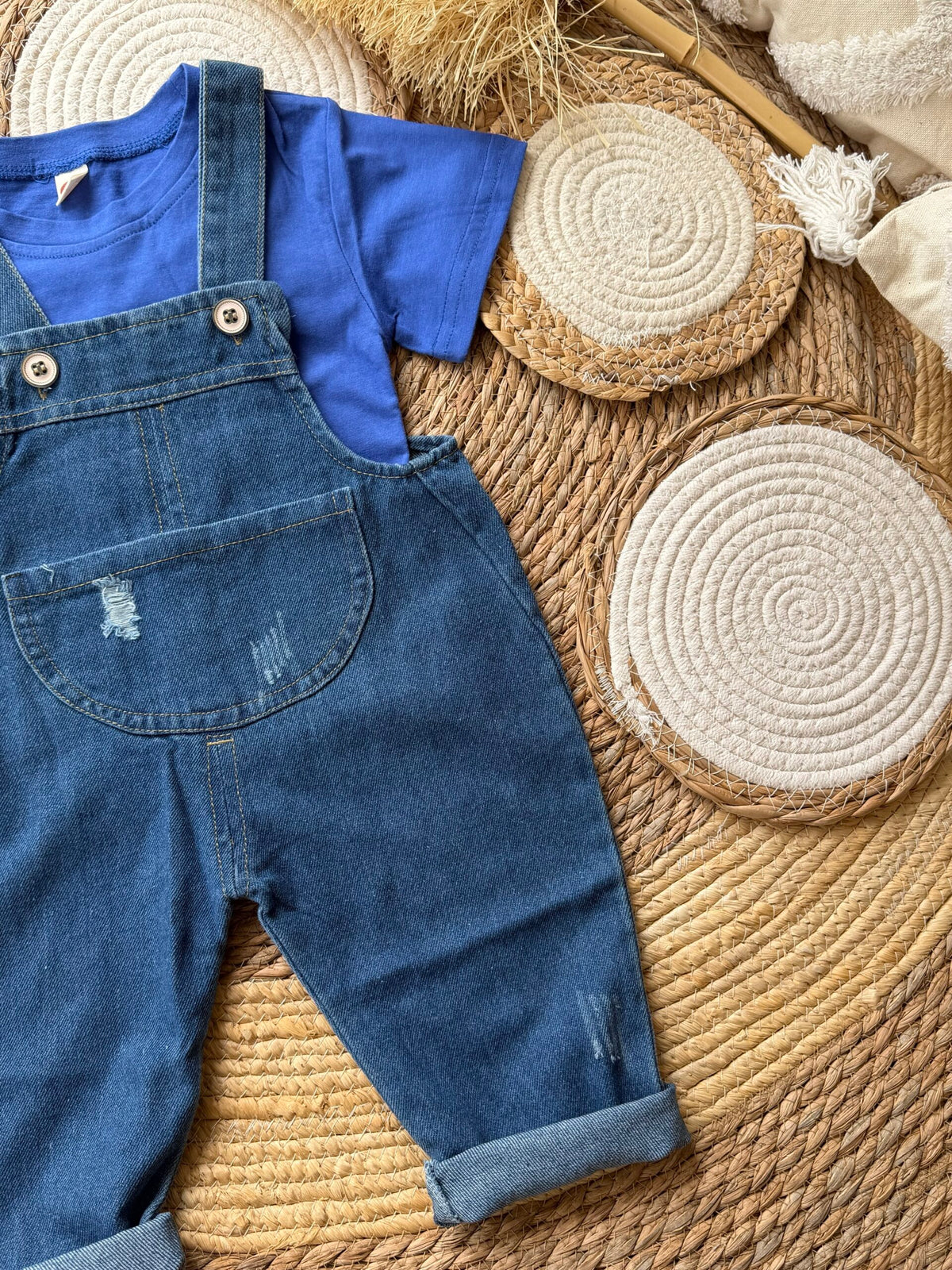 Denim salopette set 2 pcs