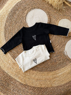 Cotton heart sweater