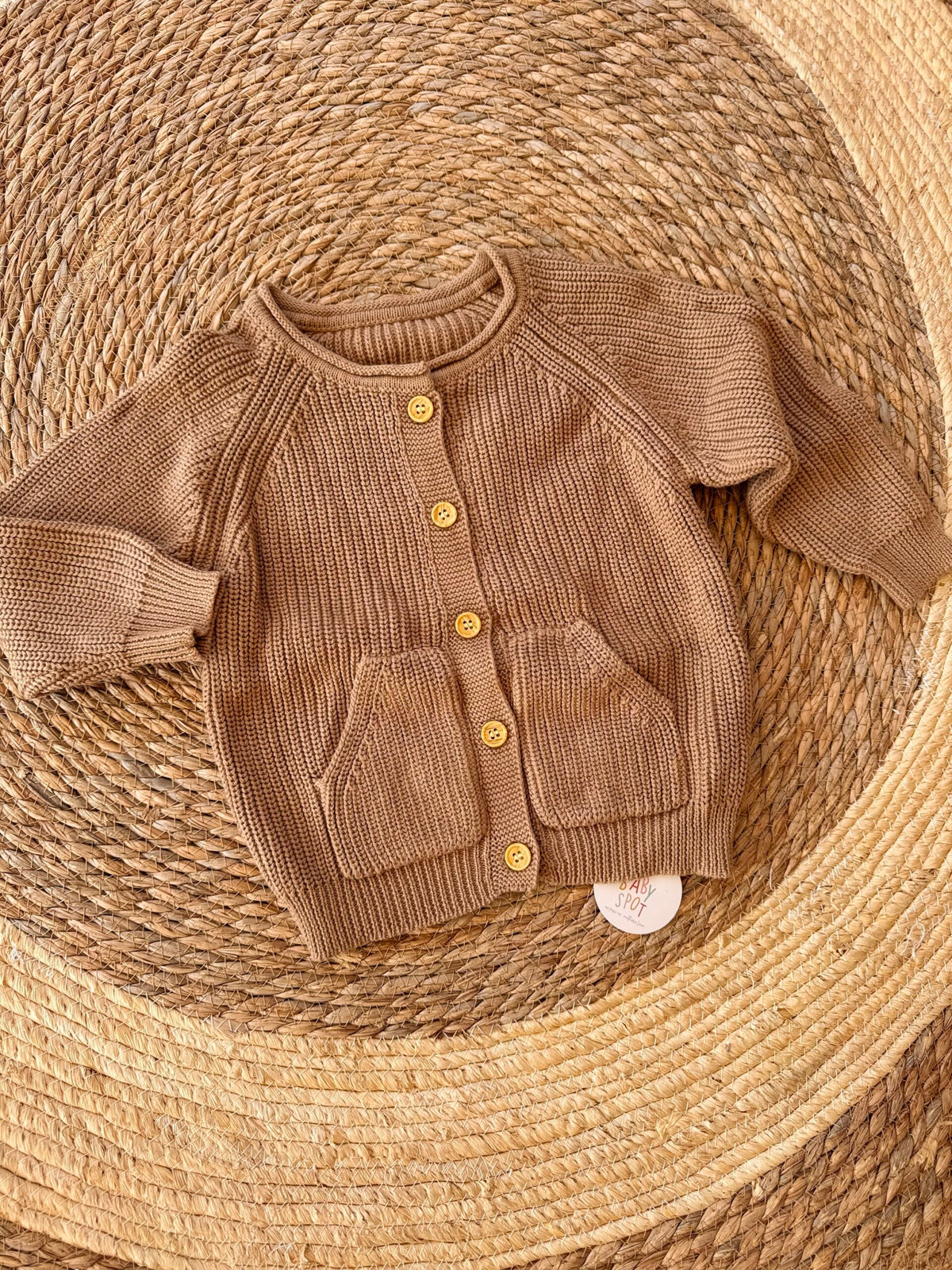 Knitted beige cardigan