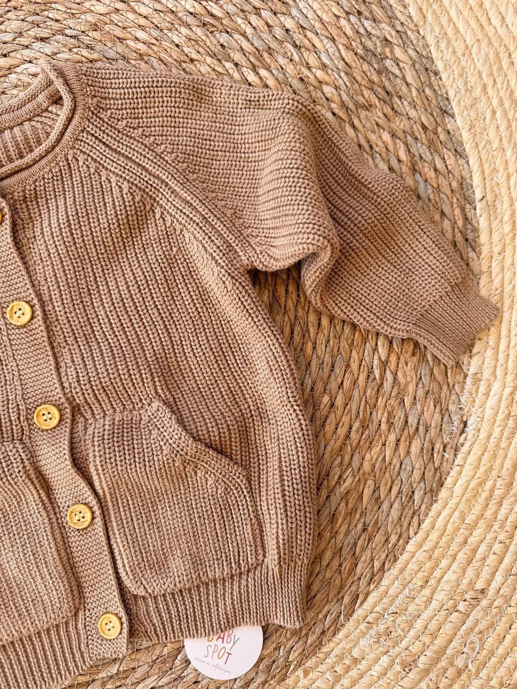Knitted beige cardigan