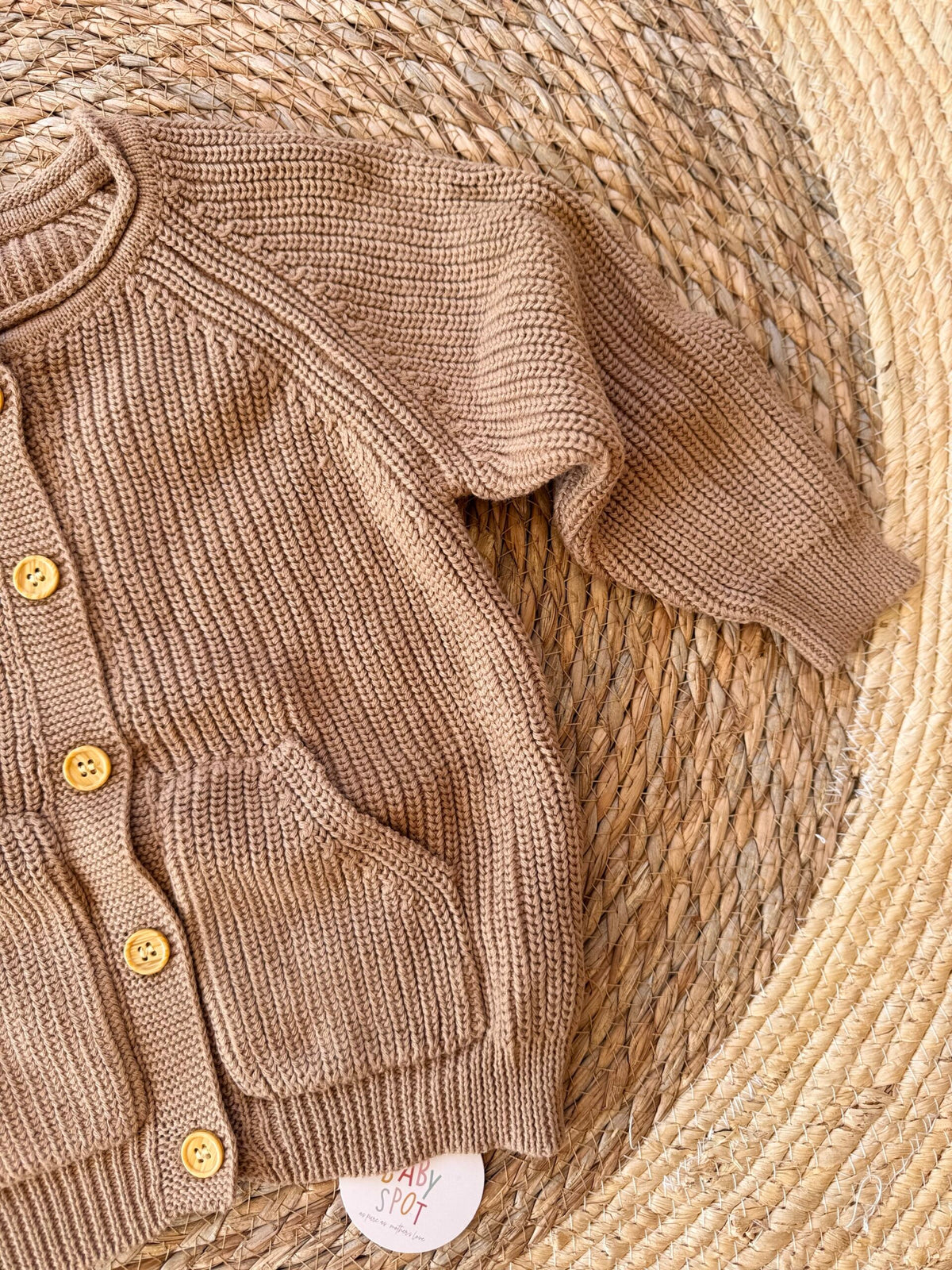 Knitted beige cardigan