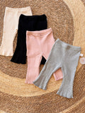 Ribbed wide legs leggings