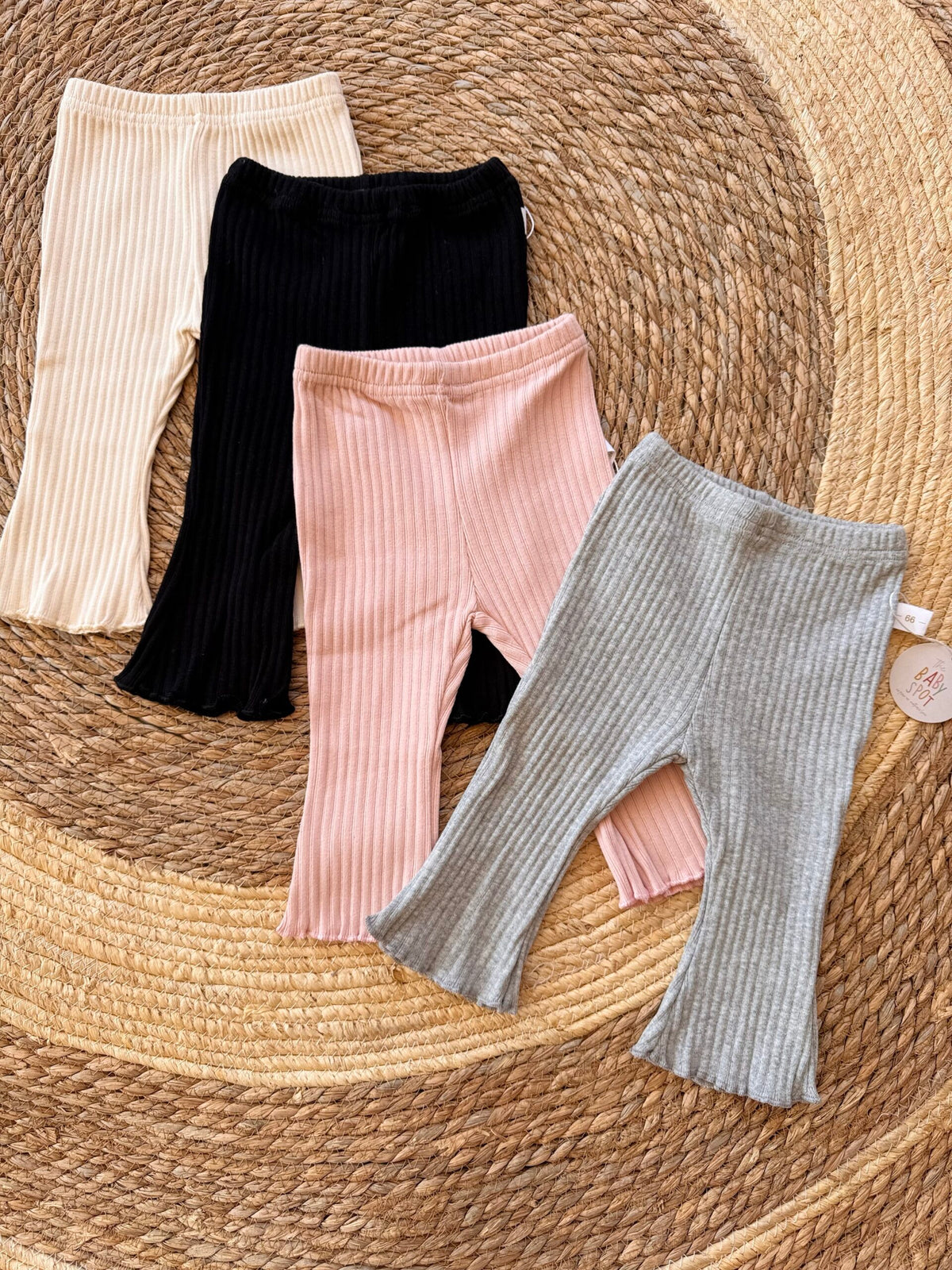 Ribbed wide legs leggings
