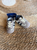 Blue beige sneakers