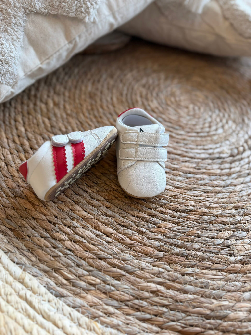 White/red sneakers