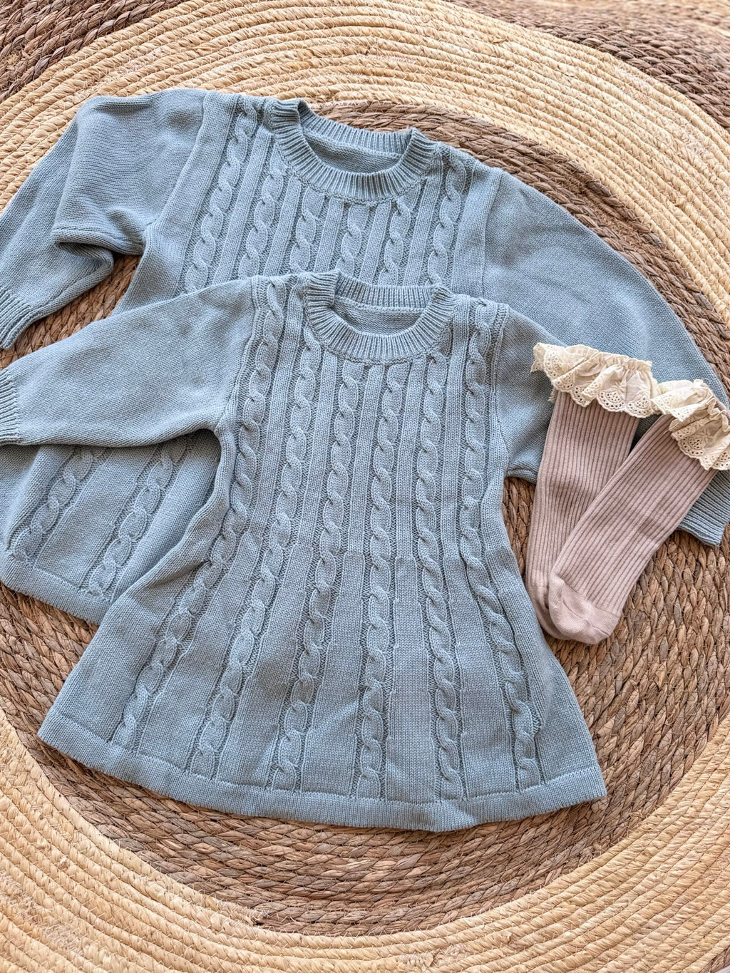 Knitted blue dress