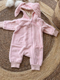 Fur overall light pink