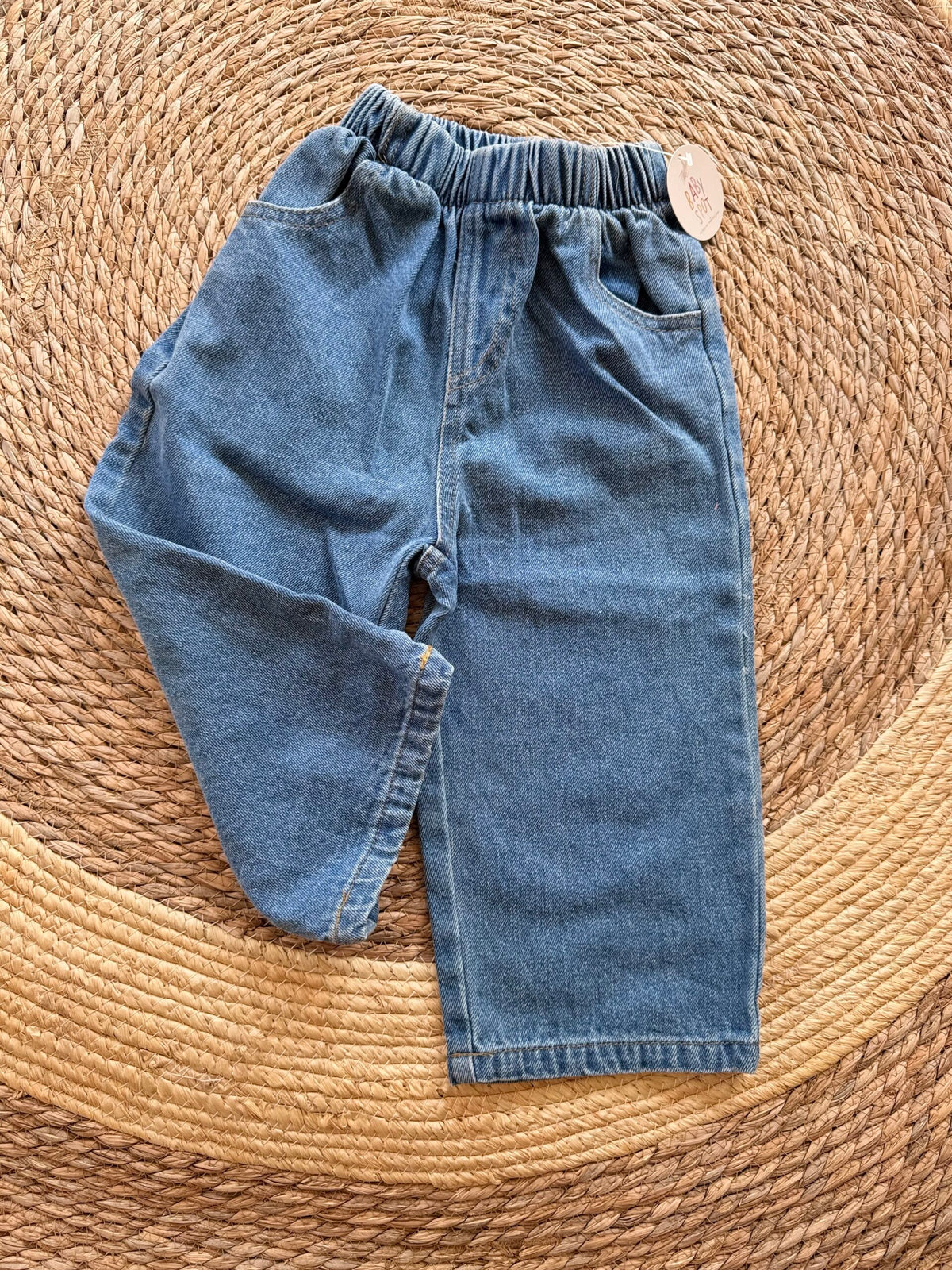Straight denim pants