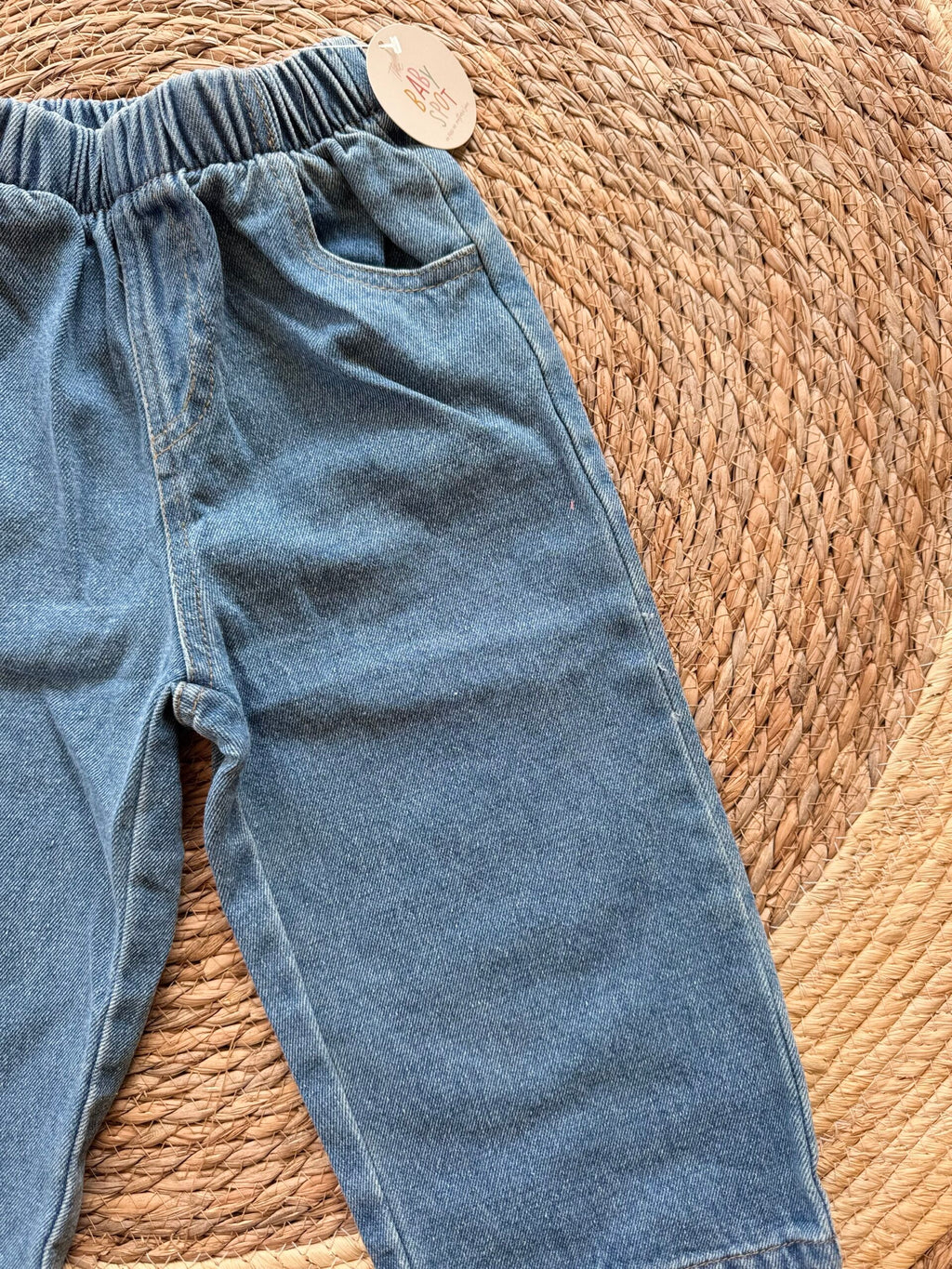 Straight denim pants
