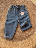 Denim pants elastic waist