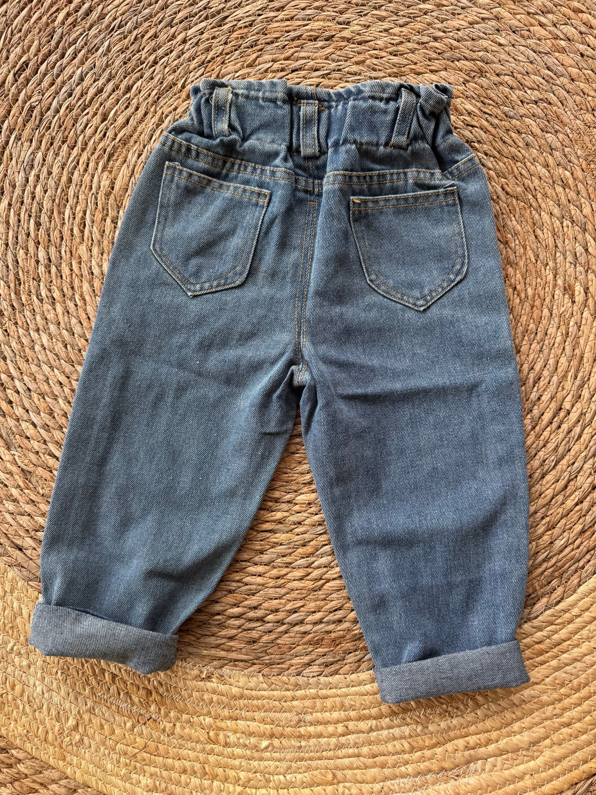 Denim pants elastic waist