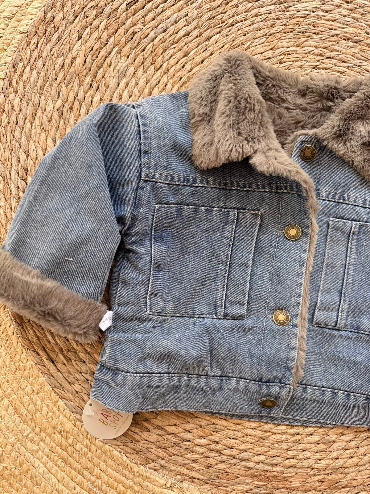Brown Fur Denim Jacket