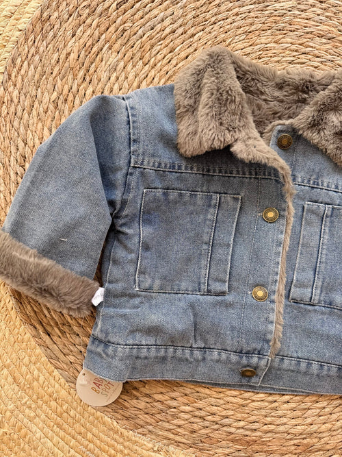 Brown Fur Denim Jacket