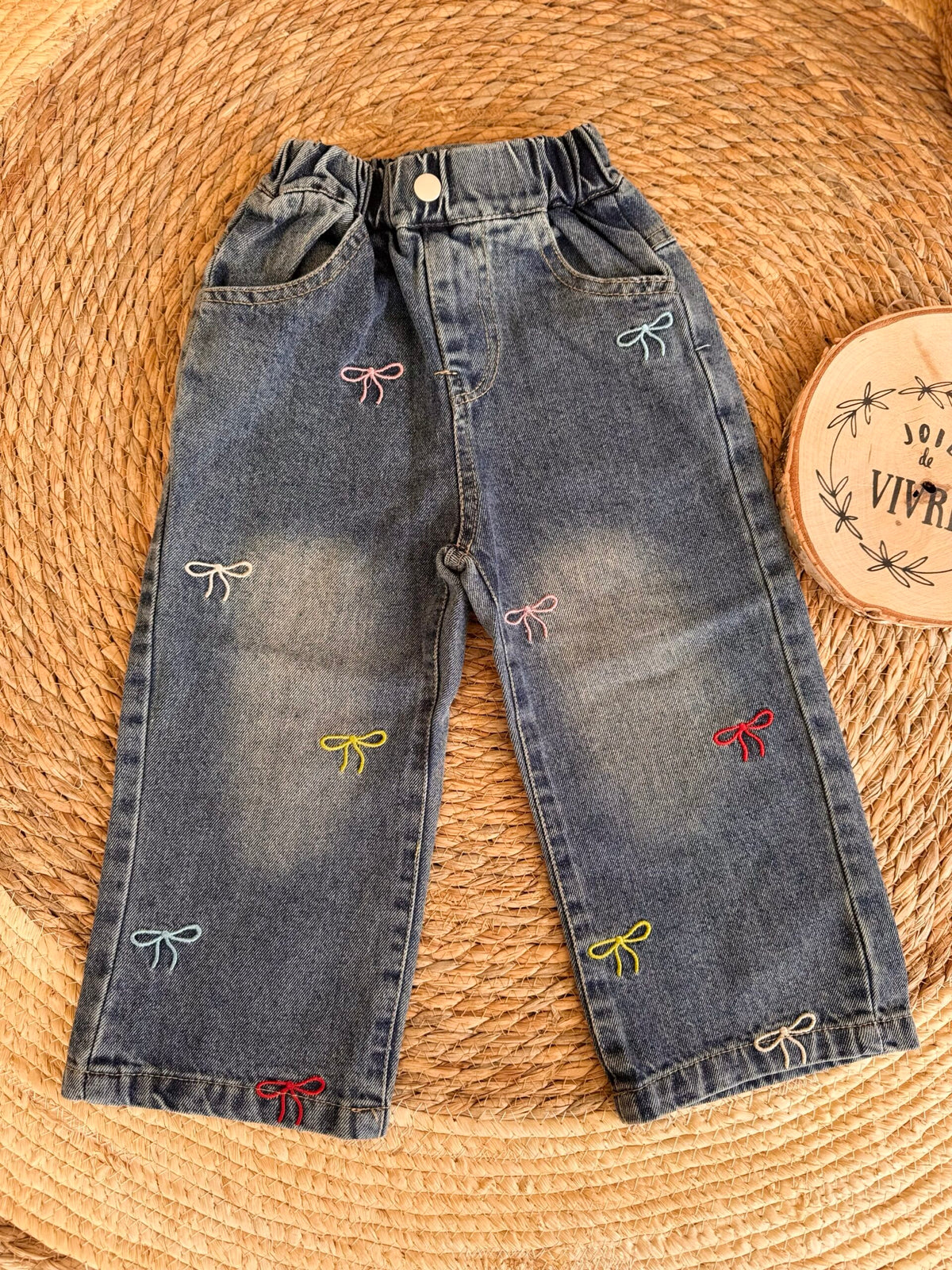 Colorful ribbon jeans