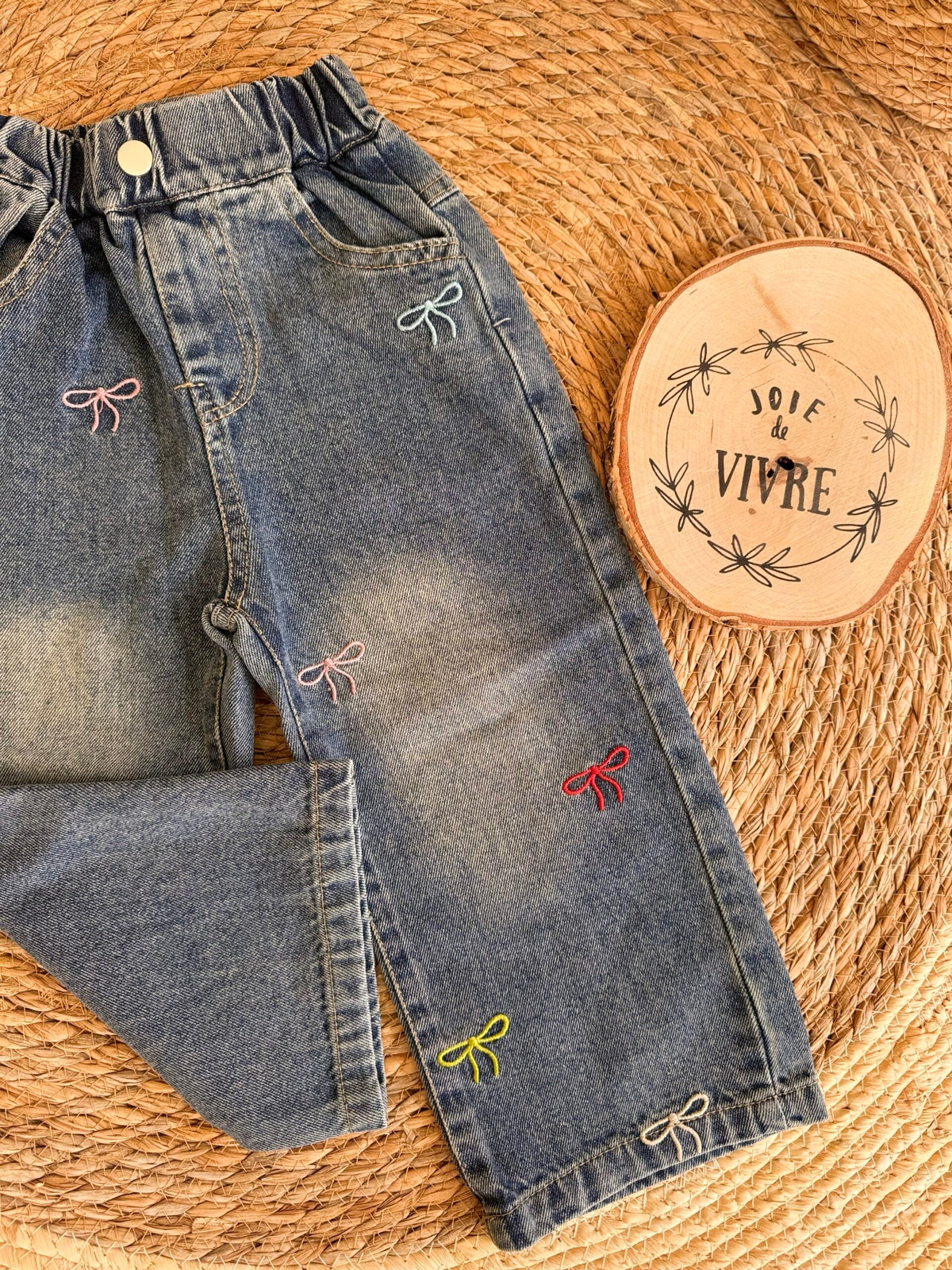 Colorful ribbon jeans