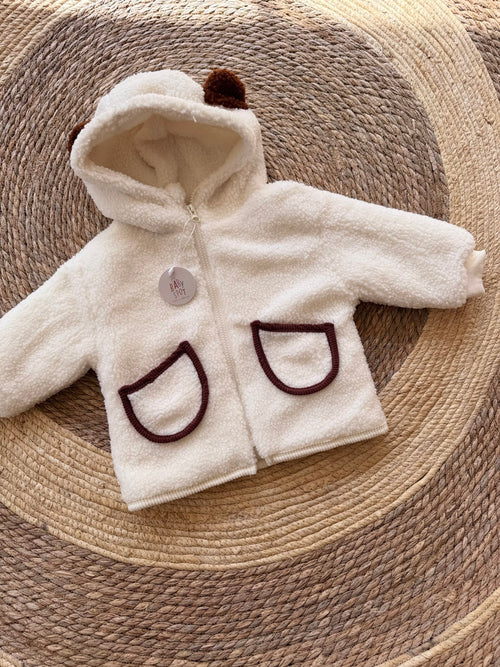 Shearling jacket with brown