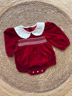 Velvet red romper