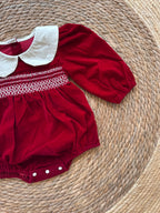Velvet red romper