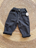 Black fleece denim