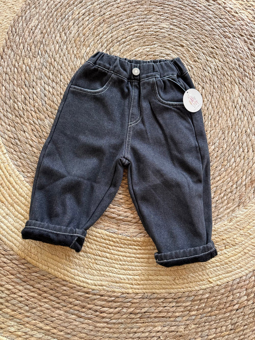 Black fleece denim