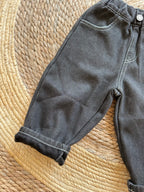Black fleece denim