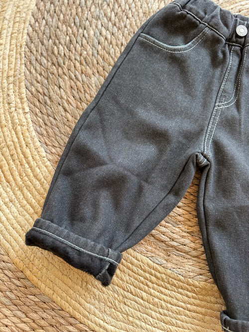 Black fleece denim