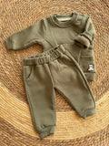 Olive green fleece tracksuit