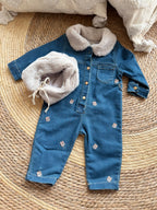 Teddy bear denim overall
