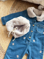Teddy bear denim overall